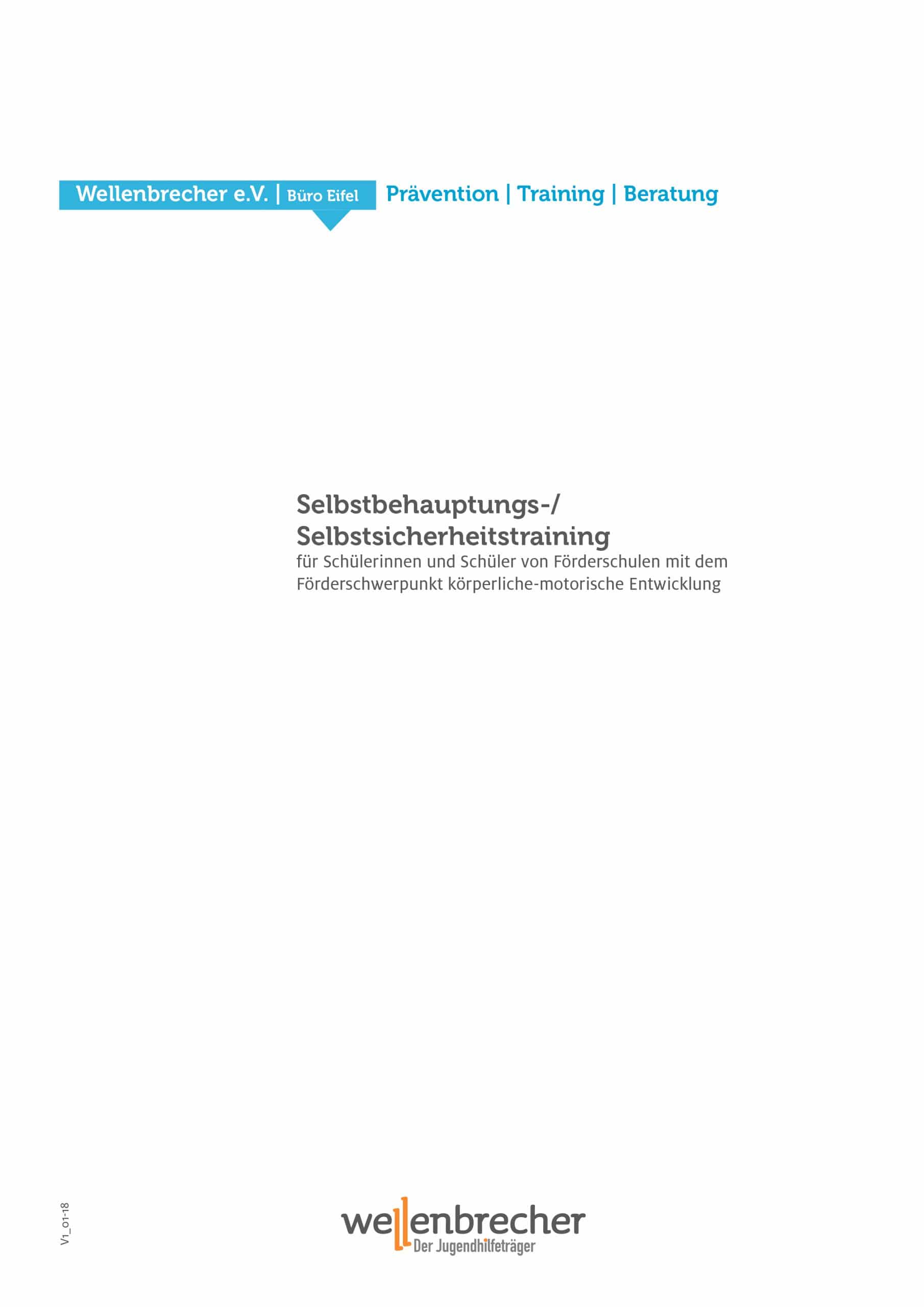 Titelseite Fortbildung Selbstbehauptungs-/Selbstsicherheitstraining für Schülerinnen und Schüler von Förderschulen mit dem Förderschwerpunkt körperliche-motorische Entwicklung